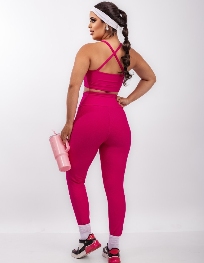 CONJUNTO CALÇA JACQUARD ESTELA COM TOP CRUZADO