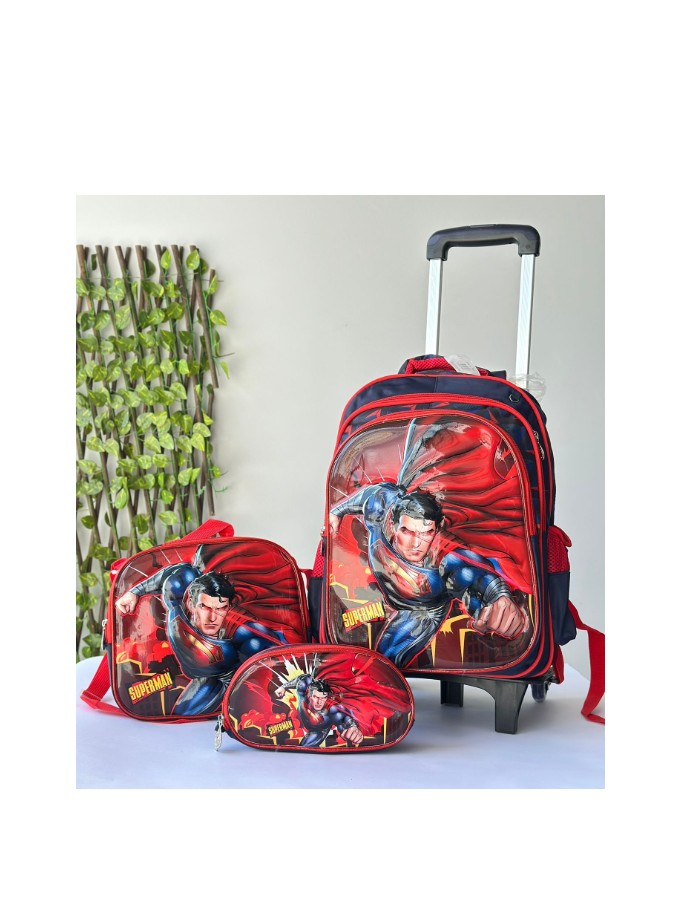 Kit Mochila escolar com carrinho