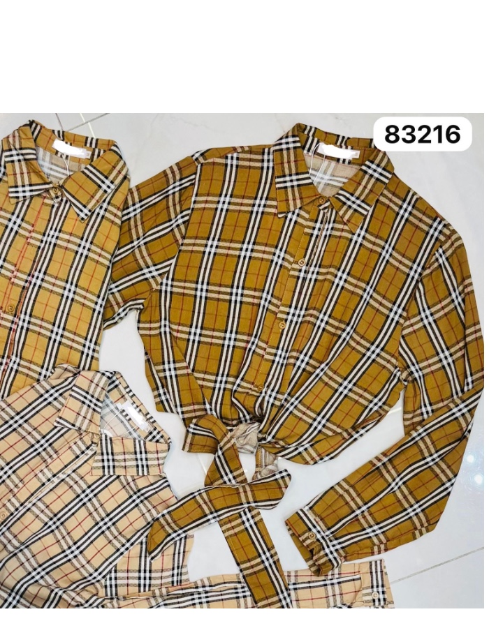 A blusa manga longa xadrez 