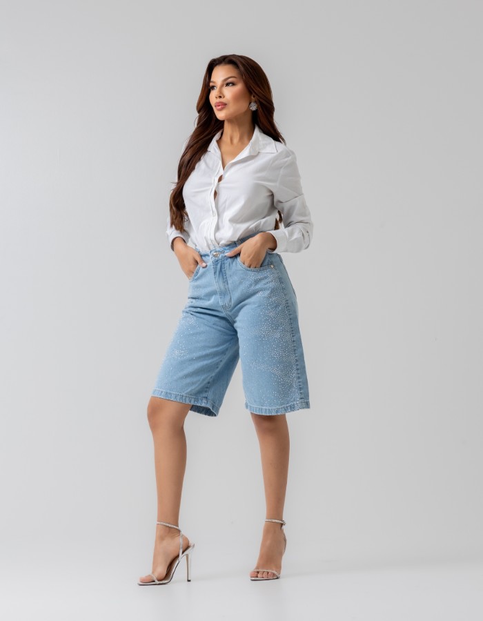 JORTS FEM 100% ALG. C/BRILHO