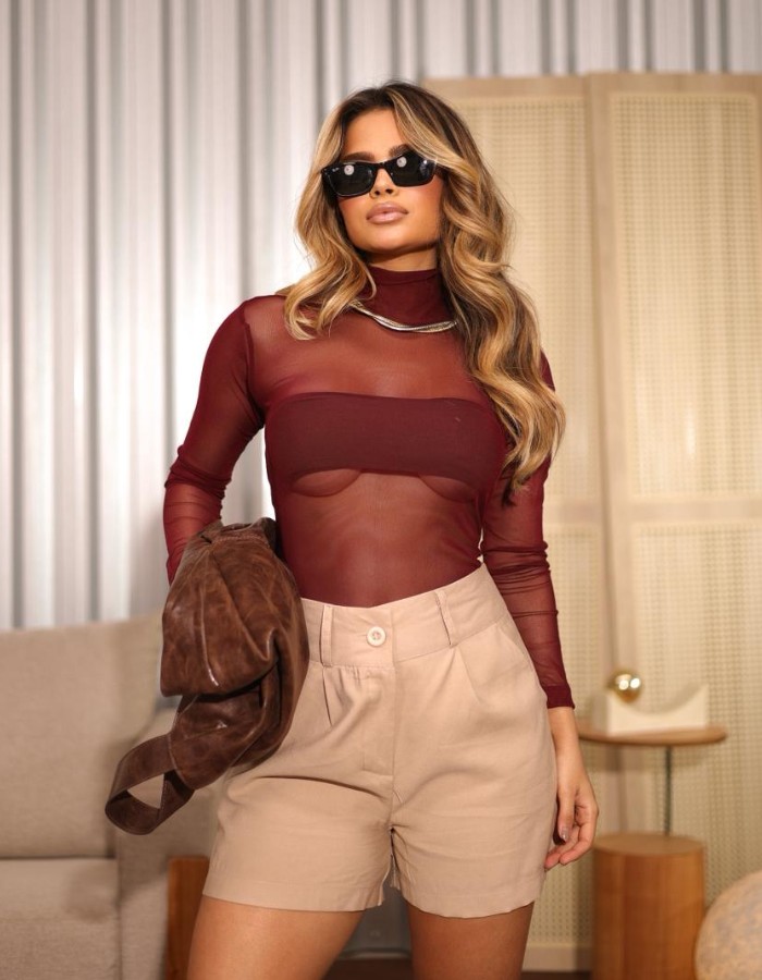 Blusa Manga Longa Tule