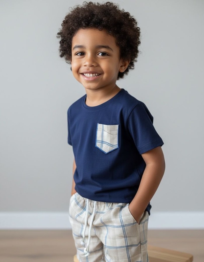CONJUNTO COM SHORT DE SARJA 