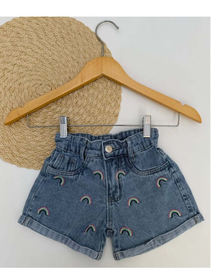 Short jeans Bordado ( Sol e Sorrisos)