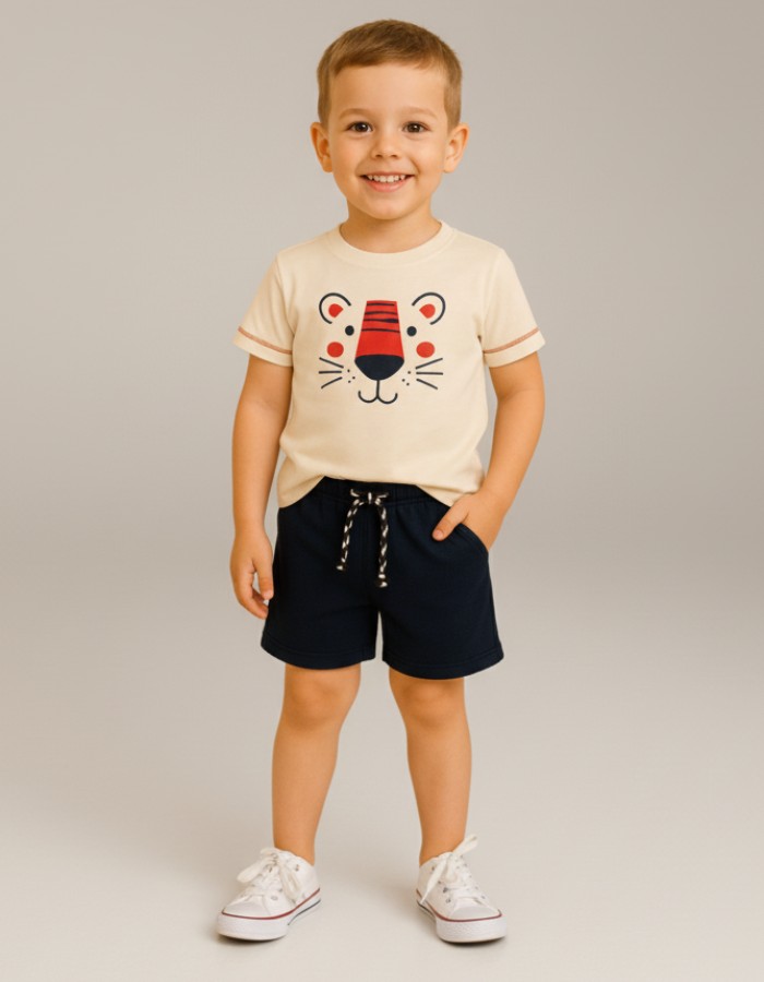 conjunto manga tigrinho