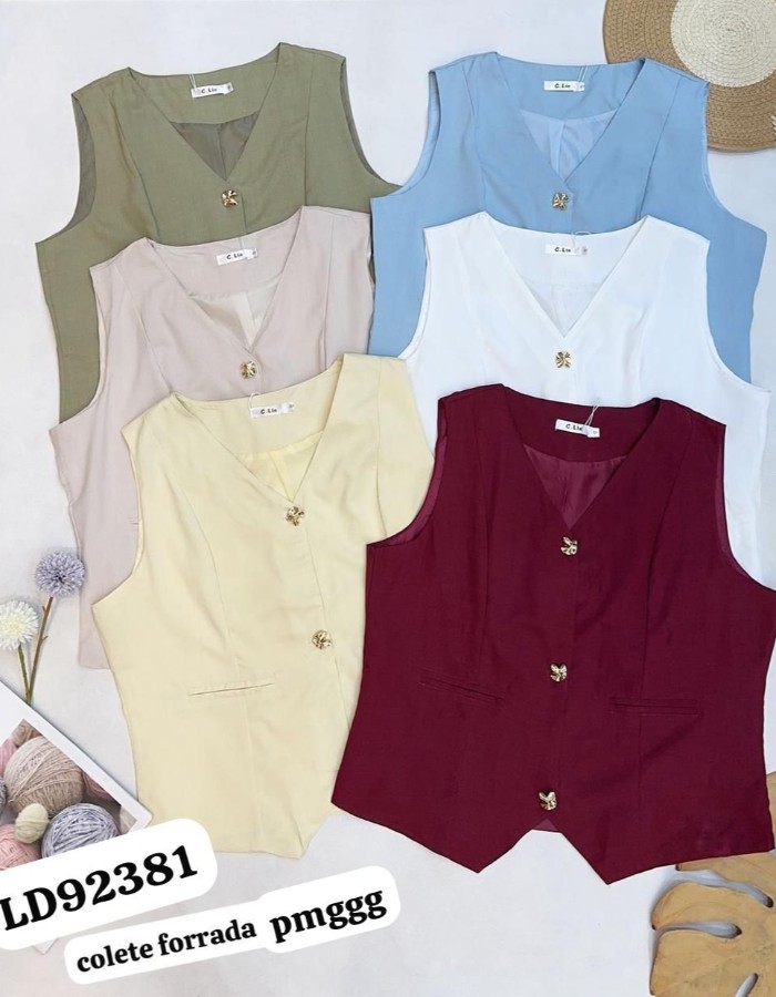 Colete Forrado Twill