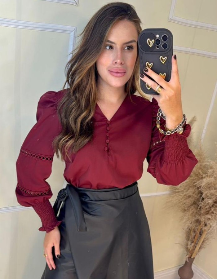 Blusa Manga Longa Botão