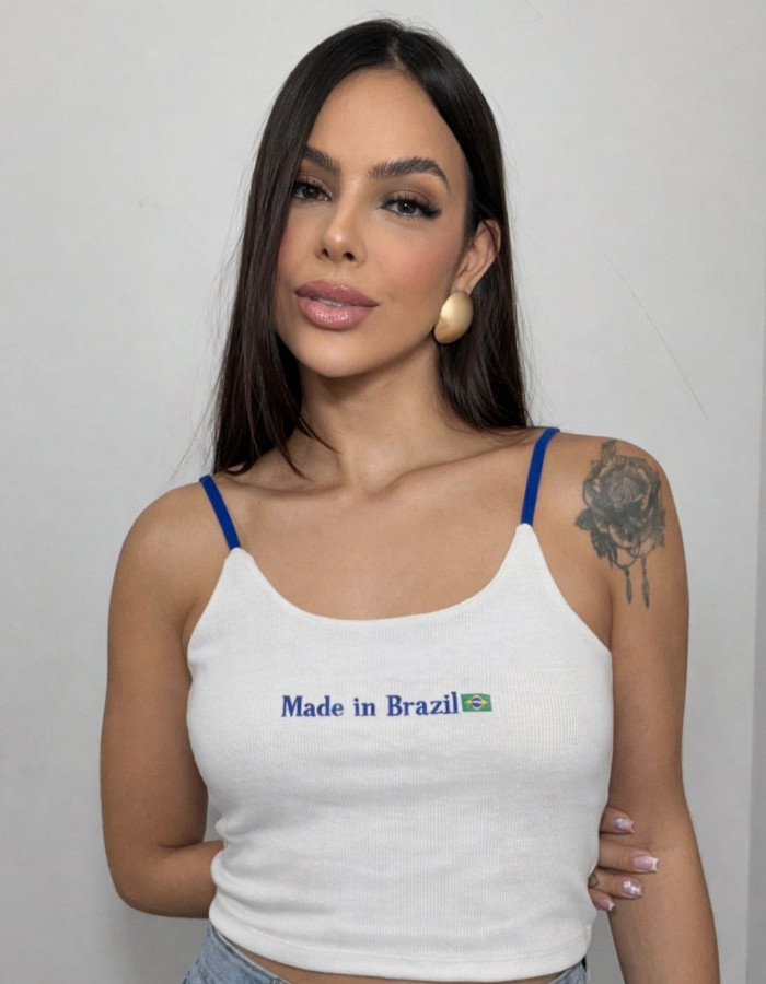 BRASIL - CROPPED ALCINHA BRANCO