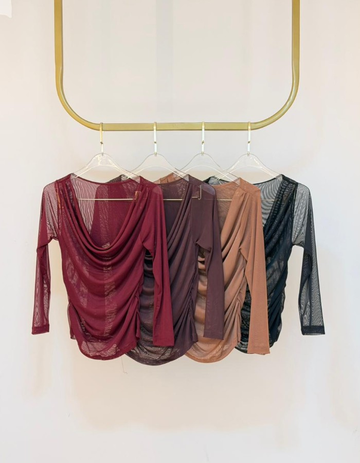BLUSA MANGA LONGA DRAPEADA