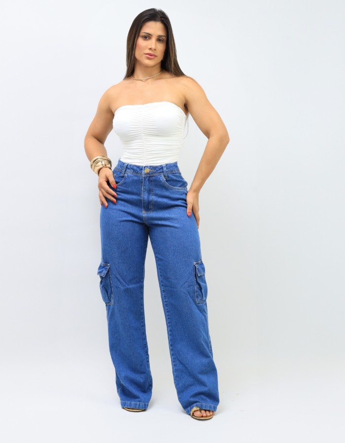 CALÇA CARGO JEANS 