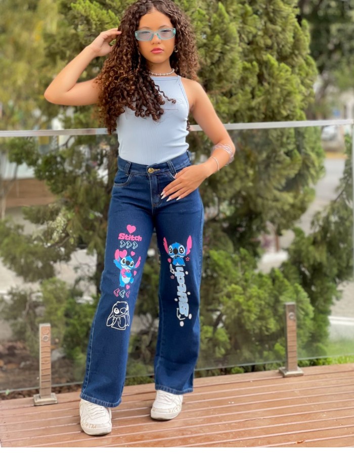 CALÇA JUVENIL WID LEG ESTAMPADA