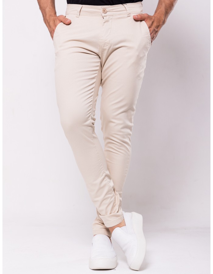 Calça Alfaiataria Slim Tradicional Creme