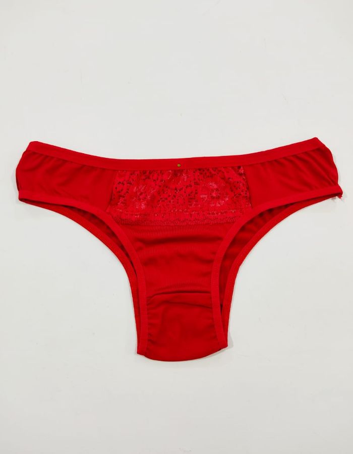 Calcinha microfibra renda retangular