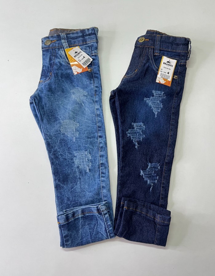 CALÇAS JEANS COM PUIDO 