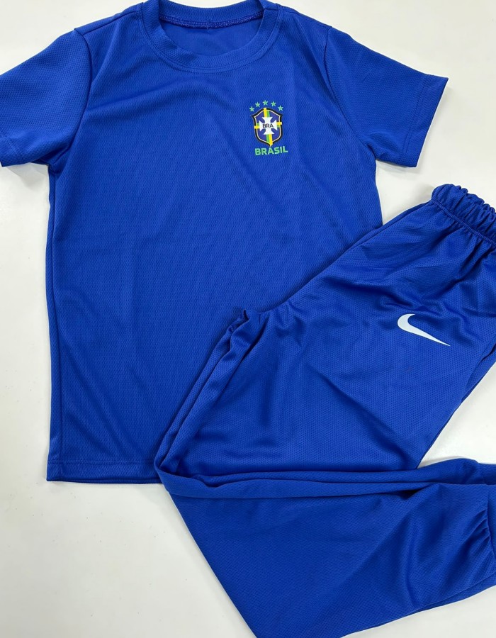 CONJUNTO CAMISA E CALÇA BRASIL JUVENIL MASCULINA
