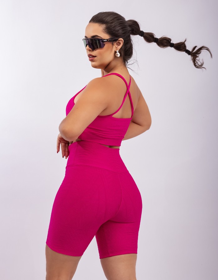 CONJUNTO SHORT JACQUARD SARA COM TOP CRUZADO