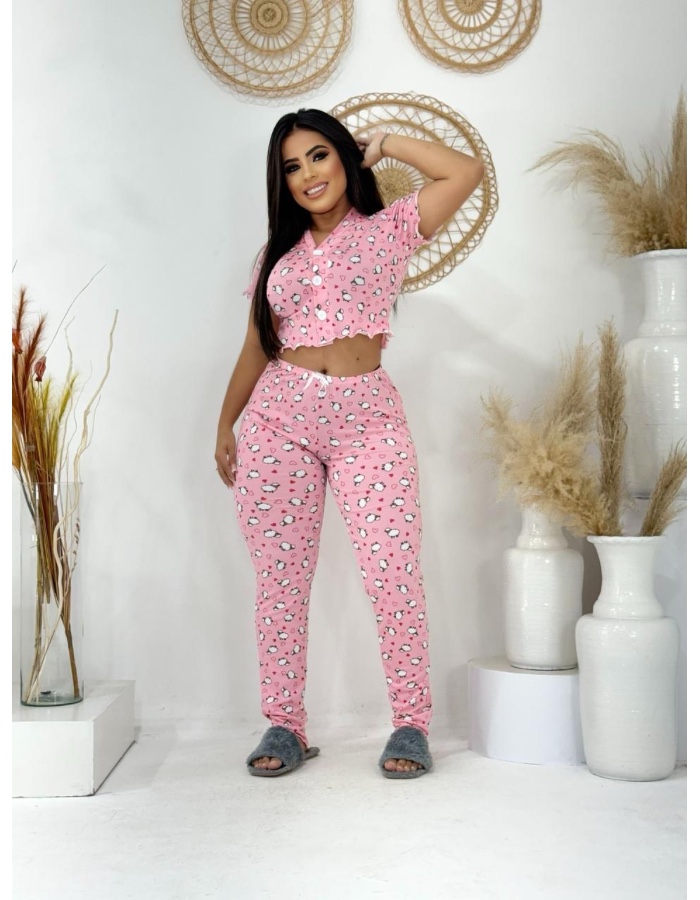 PIJAMA SUEDE COM BOTÃO 