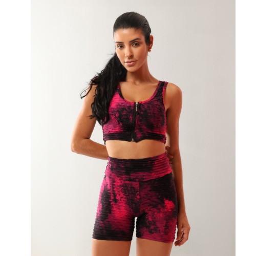 CONJUNTO SHORT EMPINA BUMBUM BOLHA TIE DYE