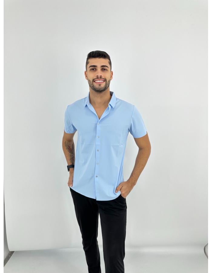 CAMISA SOCIAL MANGA CURTA TECH COMFORT