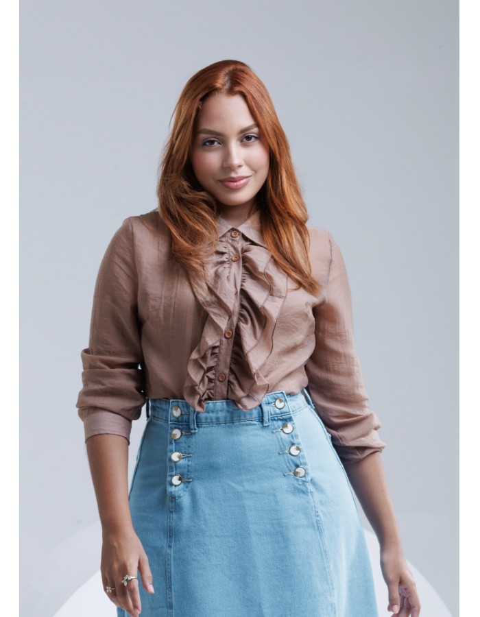 BLUSA MANGA LONGA C/BABADO