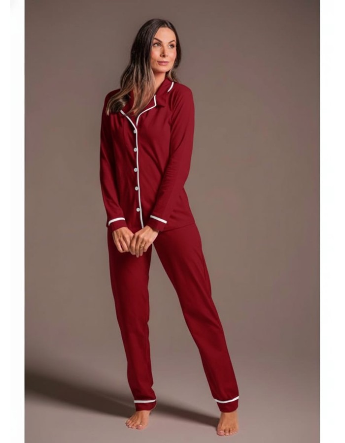 Pigama americano calça manga longa