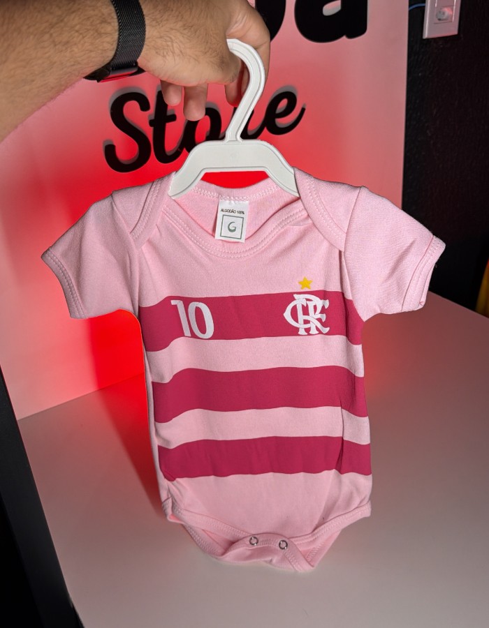 BODY INFANTIL - FLAMENGO ROSA