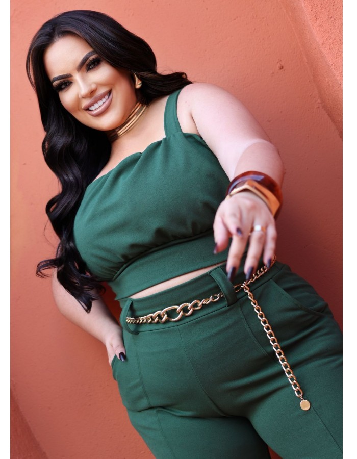 Conjunto Maitê (cropped + calça)