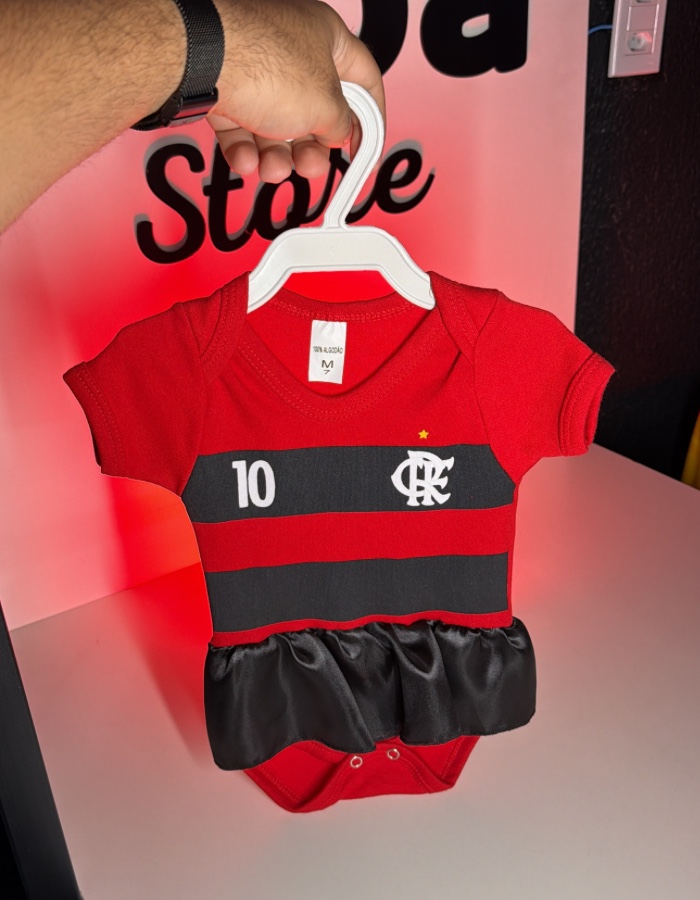 BODY INFANTIL - FLAMENGO RUBRO NEGRA - SAIA