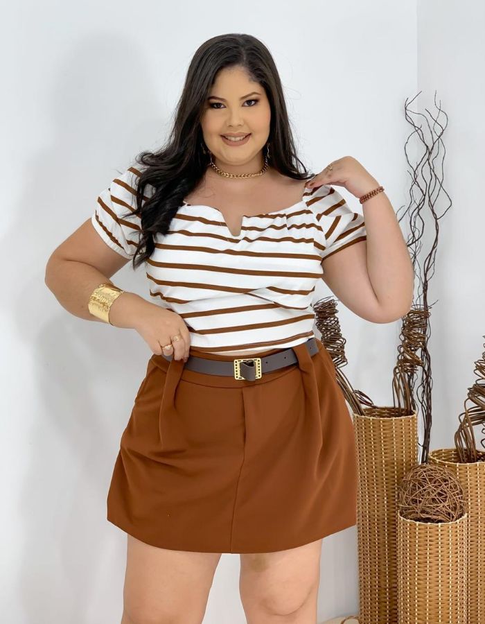 Cropped princesa c/ detalhe V 