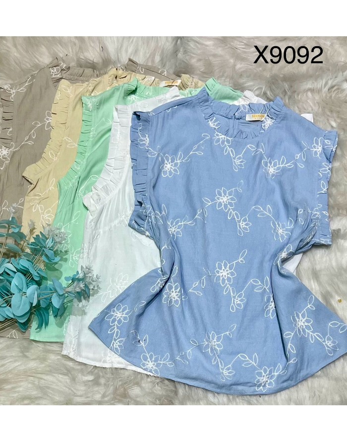 BLUSA TECIDO LINHO COM BORDADO