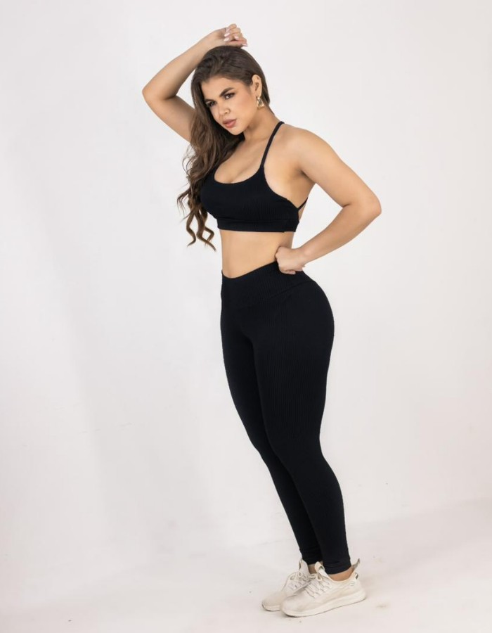 CONJUNTO TOP ALÇA CALÇA EMPINA BUMBUM CORACAO EM CANELADO