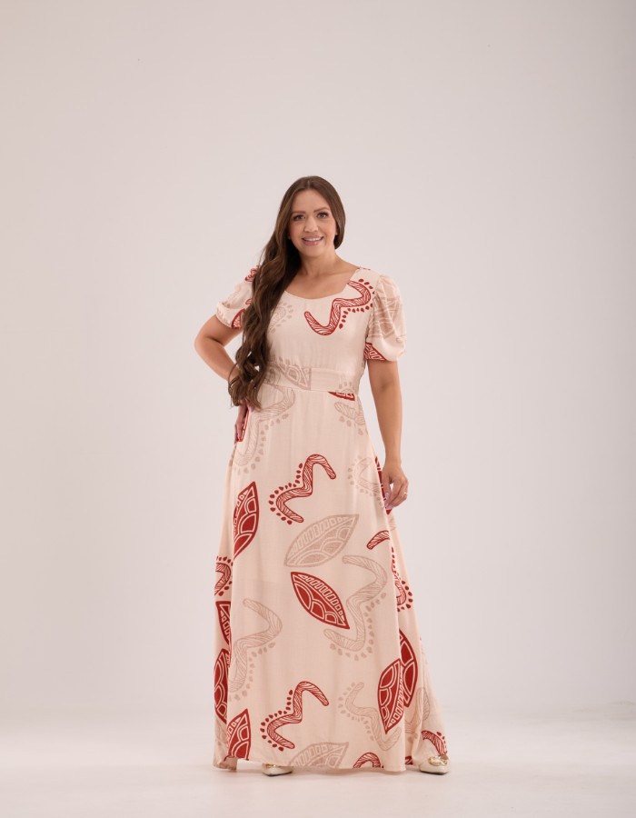 VESTIDO LONGO SAIA GODÊ( TEC. VISCOLINHO )