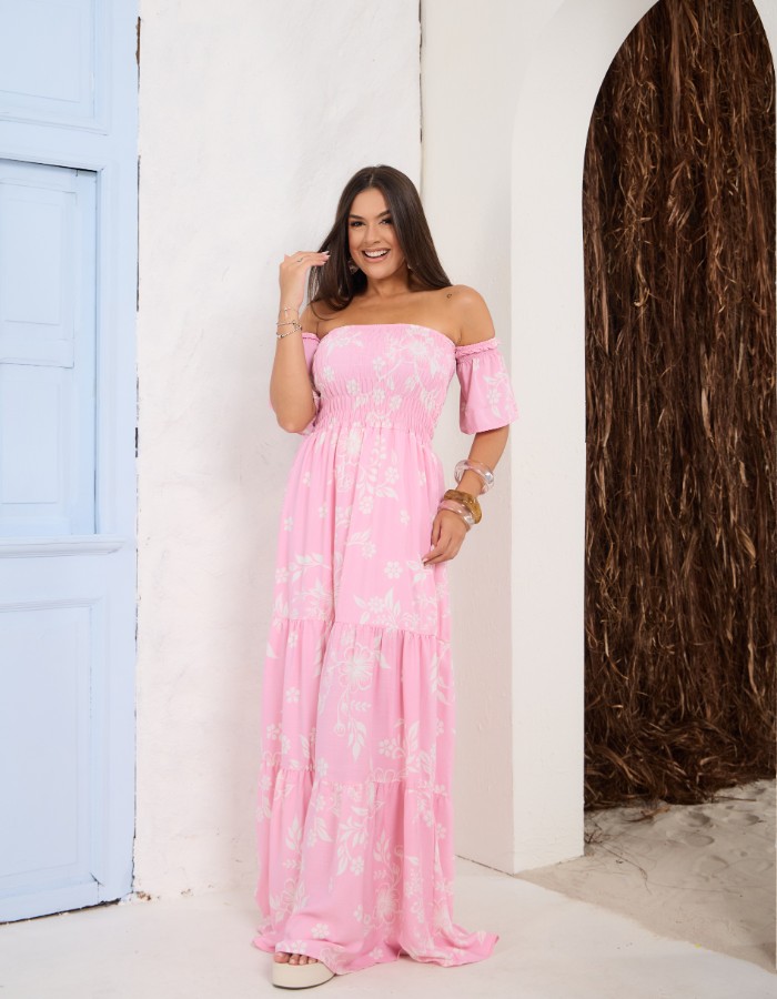 VESTIDO CIGANINHA LASTEX LONGO