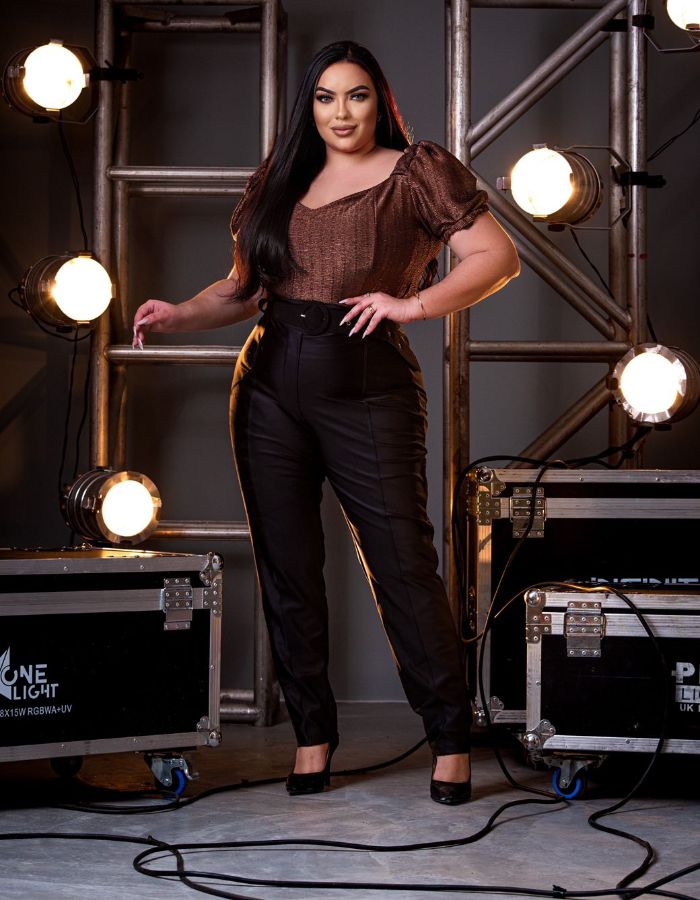 crooped manga bufante em brilho