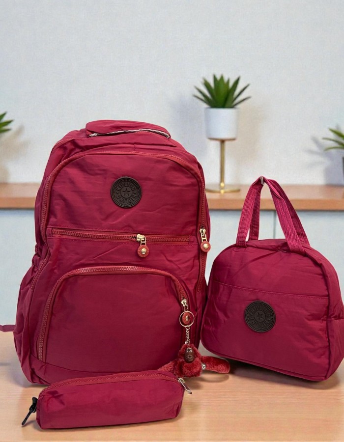 KIT KIPLING COM 03 PEÇAS (MOCHILA + LANCHEIRA TERMICA + ESTOJO)