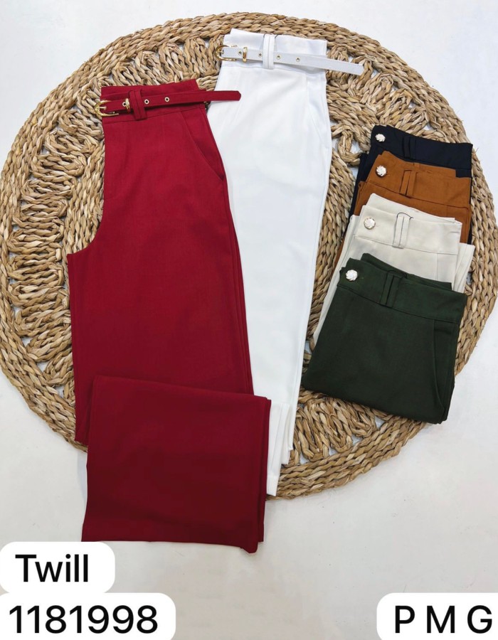 CALÇA PANTALONA TECIDO TWILL