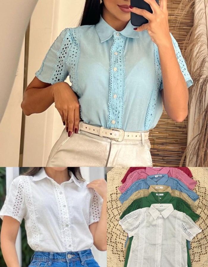 Blusa Botão Brilho