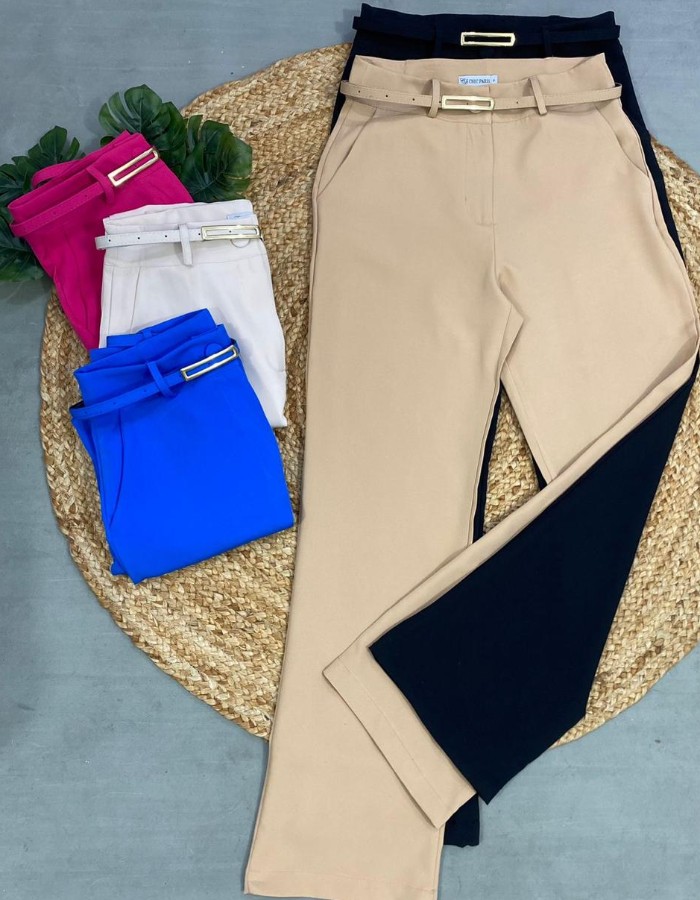 CALÇA PANTALONA TECIDO ALFAIATARIA C CINTO