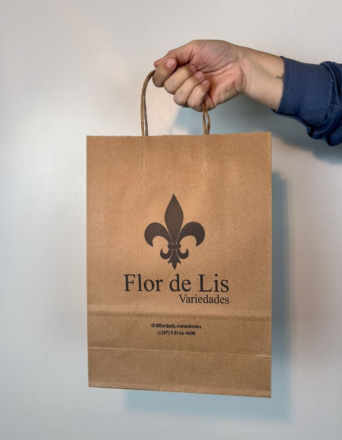 SACOLA KRAFT ALÇA TORCIDA M 23X32X10