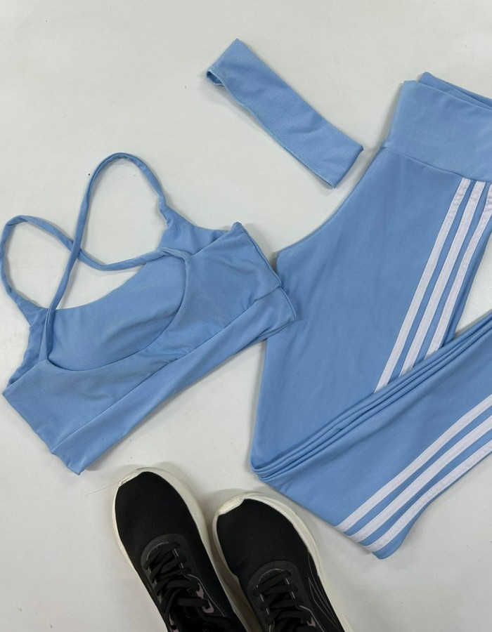 CONJUNTO TOP KELLY CALÇA FAIXA + FAIXA DE CABELO