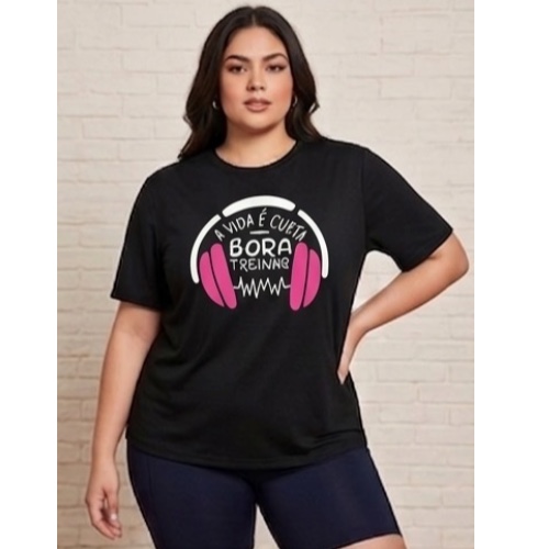 Camiseta oversize suede a vida é curta bora treinar 