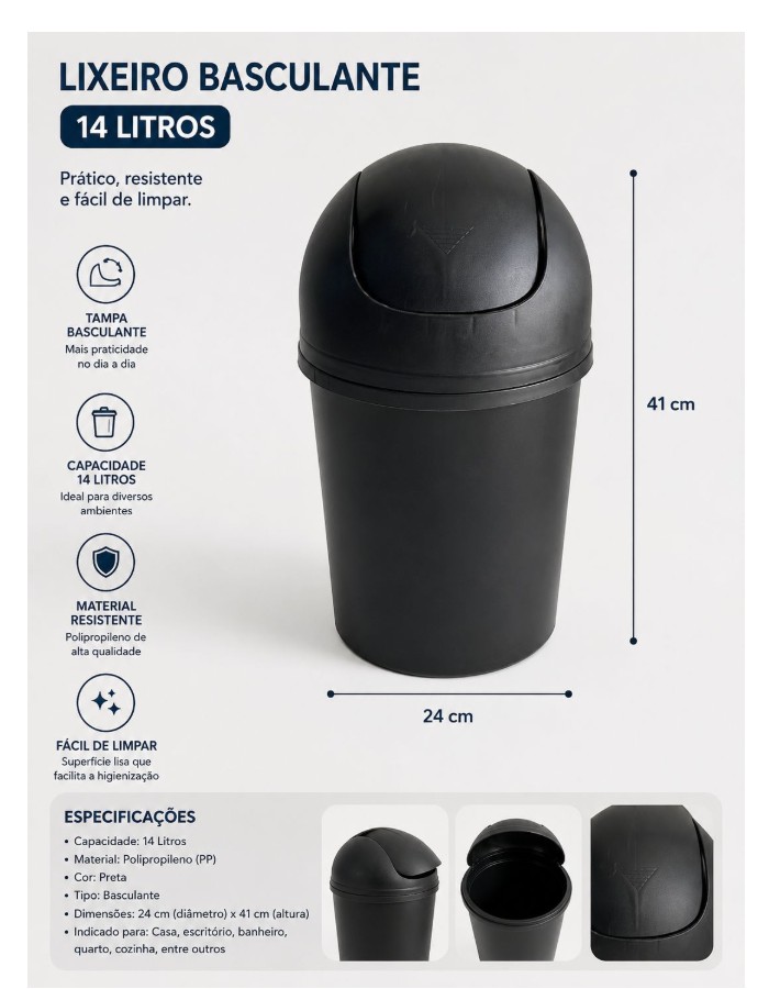 LIXEIRO BASCULANTE 14L