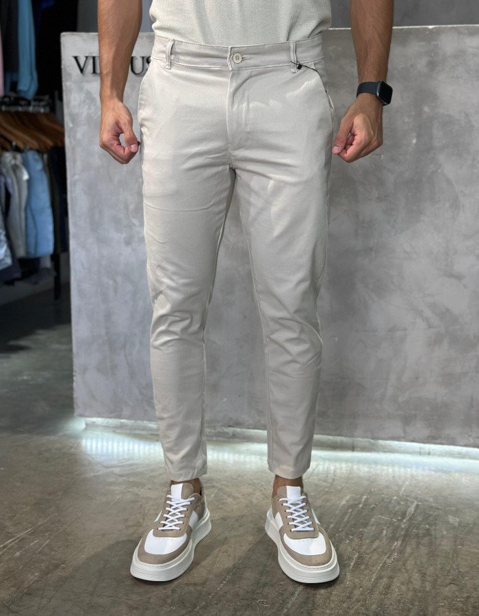 CALÇA SARJA BEGE CLARO