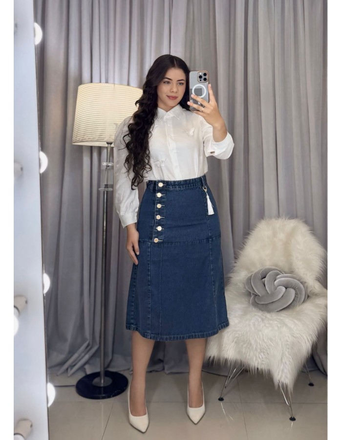 SAIA JEANS 6 BOTÕES COM POMPOM