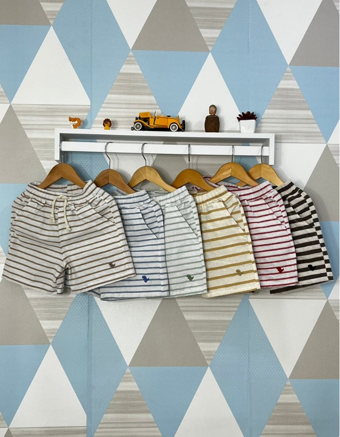 SHORT DE LINHO JUVENIL LISTRADO
