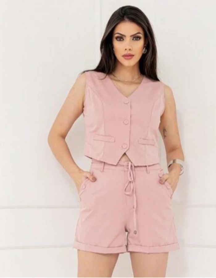 Conjunto short e colete 