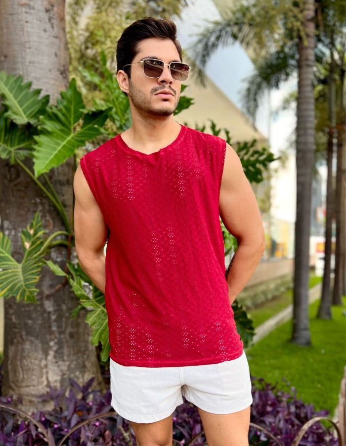 Camisa machão em malha trabalhada