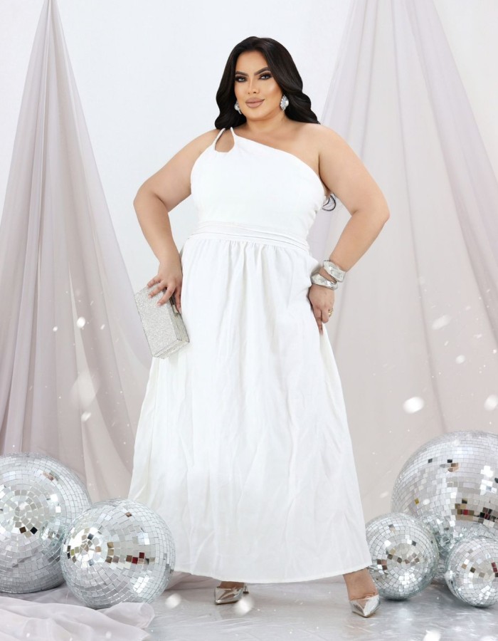 Vestido longo izabel ombro só