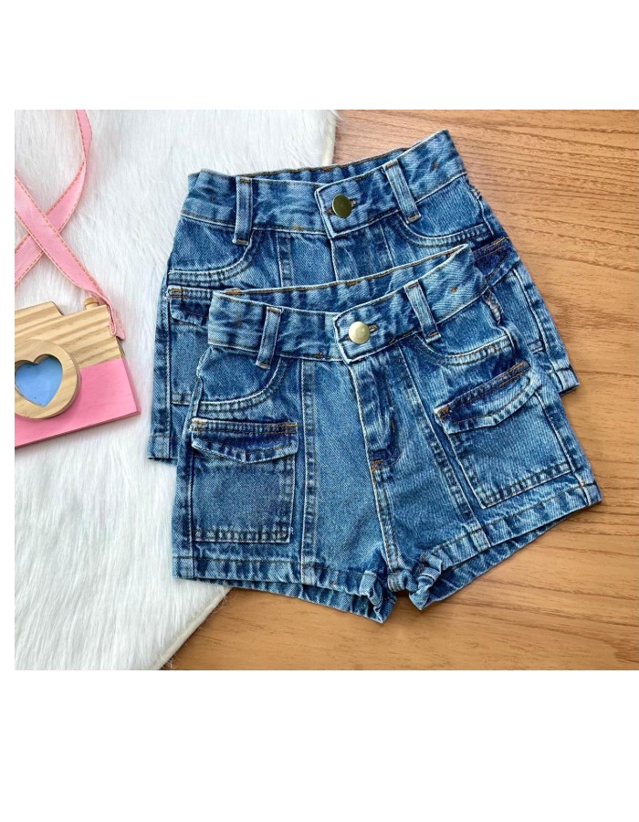 short jeans bolso frente