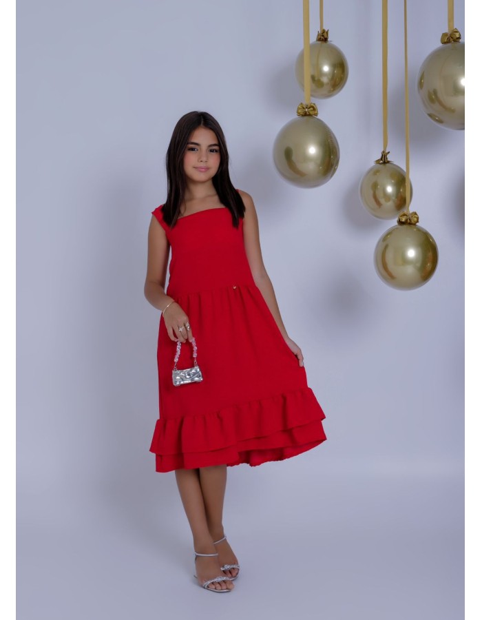 VESTIDO CREPE DUNA JUVENIL