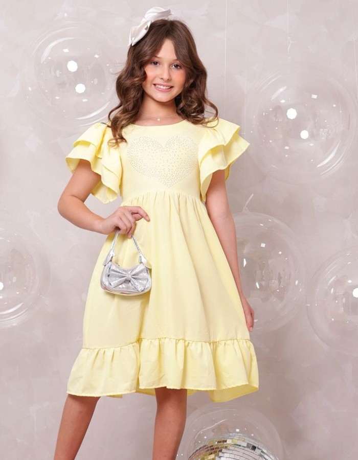 VESTIDO CORAÇÃO PEDRARIA